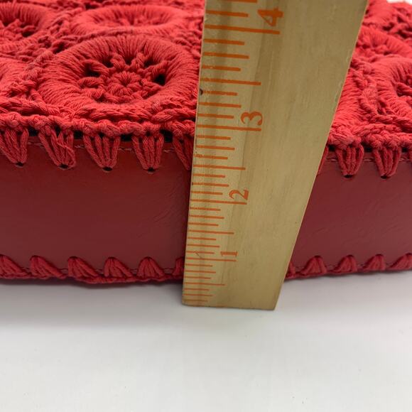 Patricia Nash Crochet Vobbia Small Tote Women Purse Red Color - Picture 7 of 16